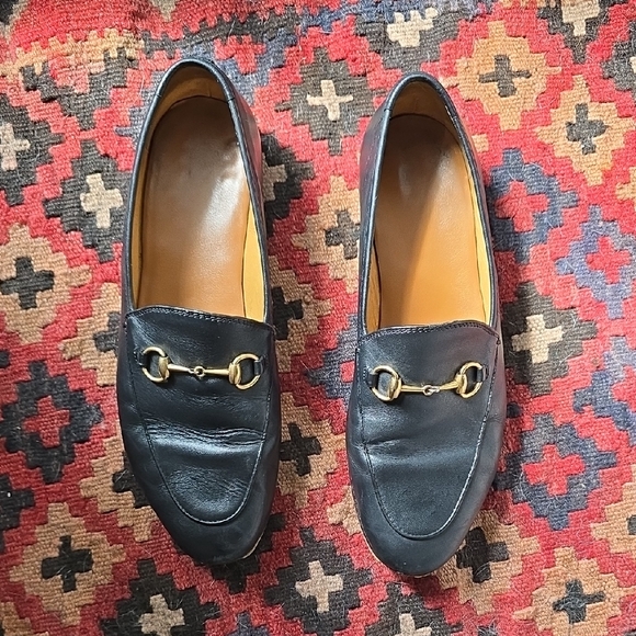 Gucci Black Leather Loafers Horsebit Authentic - Picture 2 of 16